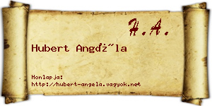 Hubert Angéla névjegykártya